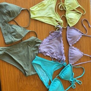 4(!!) Aerie Bikinis - Green, Yellow, Purple, and Blue